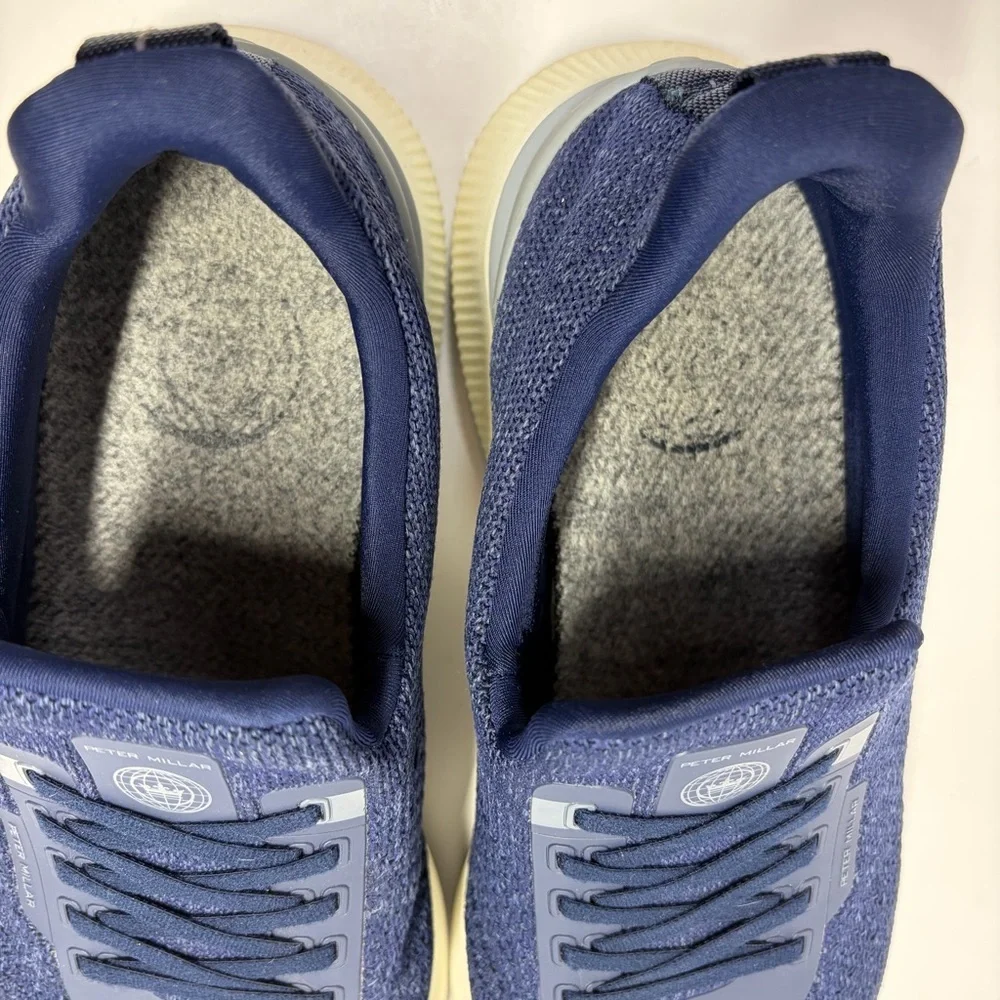 PETER MILLAR Hyperlight Apollo Crown Sport Navy Knit Slip On Sneakers Size 11